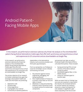 Telemedicine Cybersecurity Report: Android Patient-Facing Mobile Apps