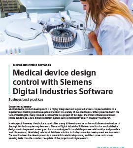 Medical device design control with Siemens Digital Industries Software